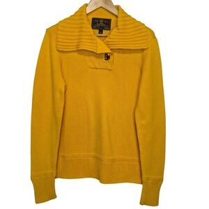 LRL Ralph Lauren Chunky Sweater Womens XL Yellow Preppy Cotton Knit Old Money
